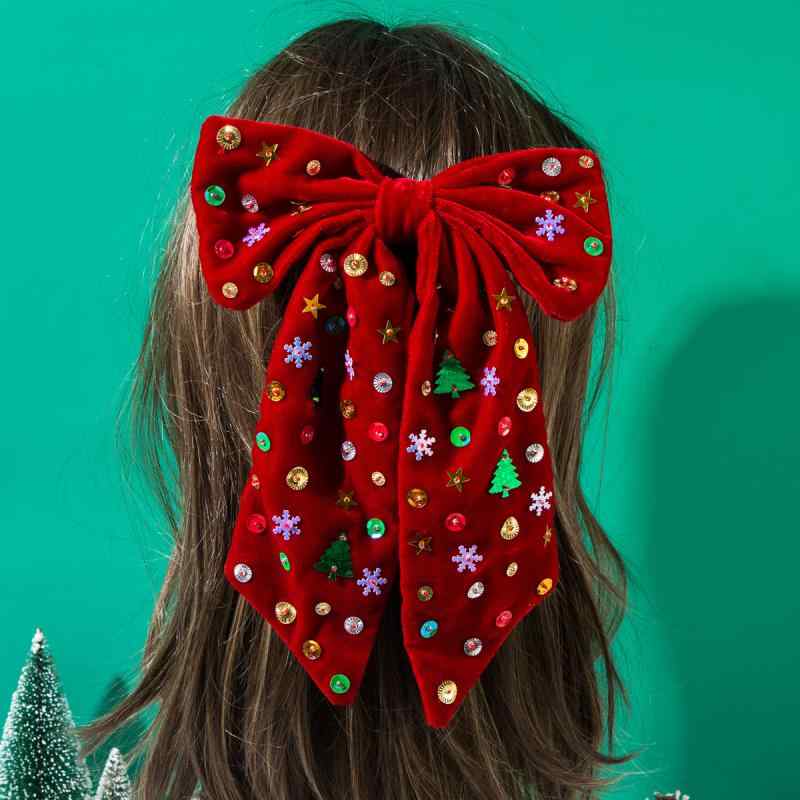 ヘアクリップ レディース 女性用 クリスマス パーティー 上品 エレガント リボン ...