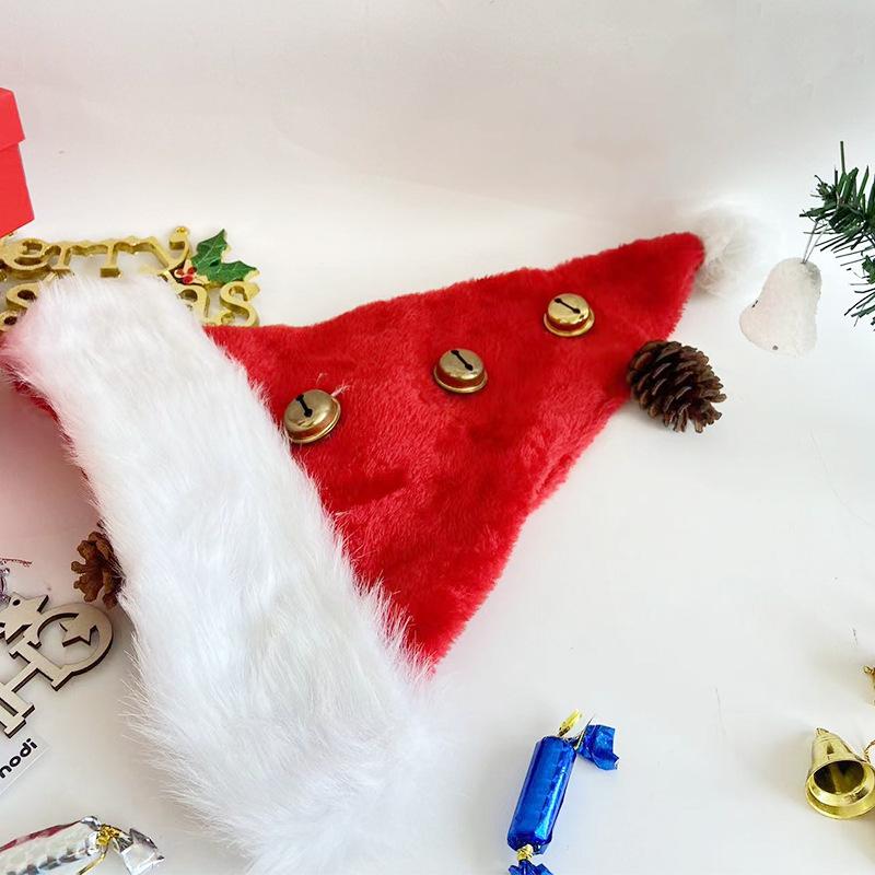 サンタ帽 大人用 クリスマス イベント パーティー コスプレ 衣装 仮装 ベル付き ビッグサイズ モコモコ フリース ポリエステル 赤色 かわいい キャラクター 雪だるま
