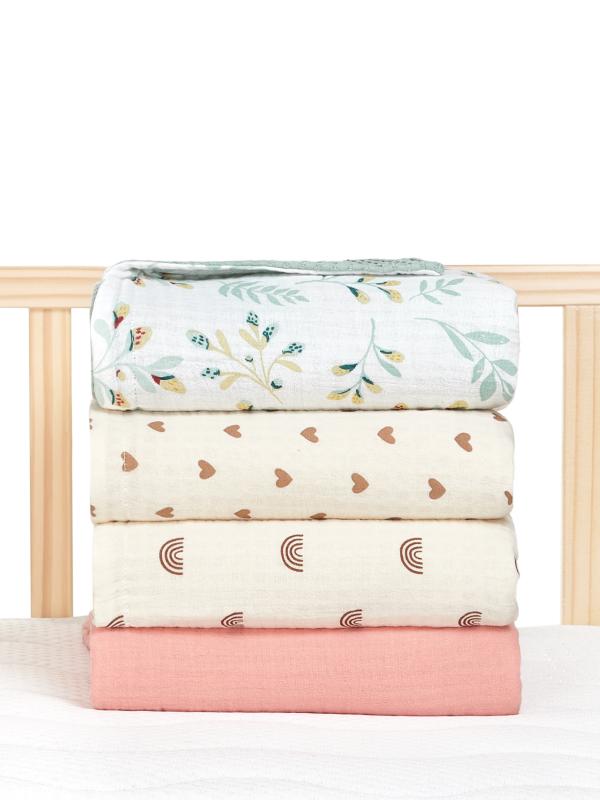 ベビー おくるみ ブランケット 新生児 赤ちゃん用 綿100% 竹繊維 クレープ ワッフル 蜂の巣メッシュ 通..