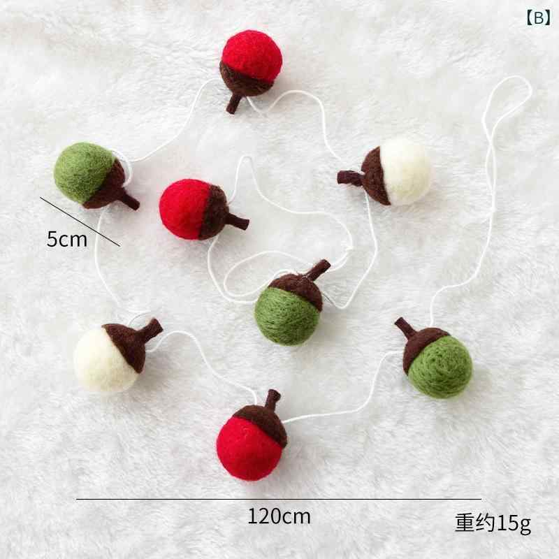セキュアデポのクリスマスオーナメント ミニ 羊毛フェルト ドングリ ガーランド ツリー飾り 吊り下げ ヨーロピアン おしゃれ かわいい 北欧風 部屋装飾｜アングル3