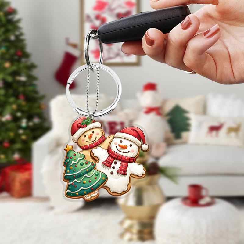 キーホルダー クリスマス アクリル製 雪だるま ジンジャーブレッドマン クリスマスツリー 車用 バッグ..