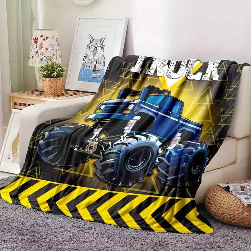 Bedding - 毛布 ブランケット ボーイズ 男の子 モンスタートラック柄 トラック好き 車好き ポリエステル製 ソファ オフィス お昼寝 リビング 車中用