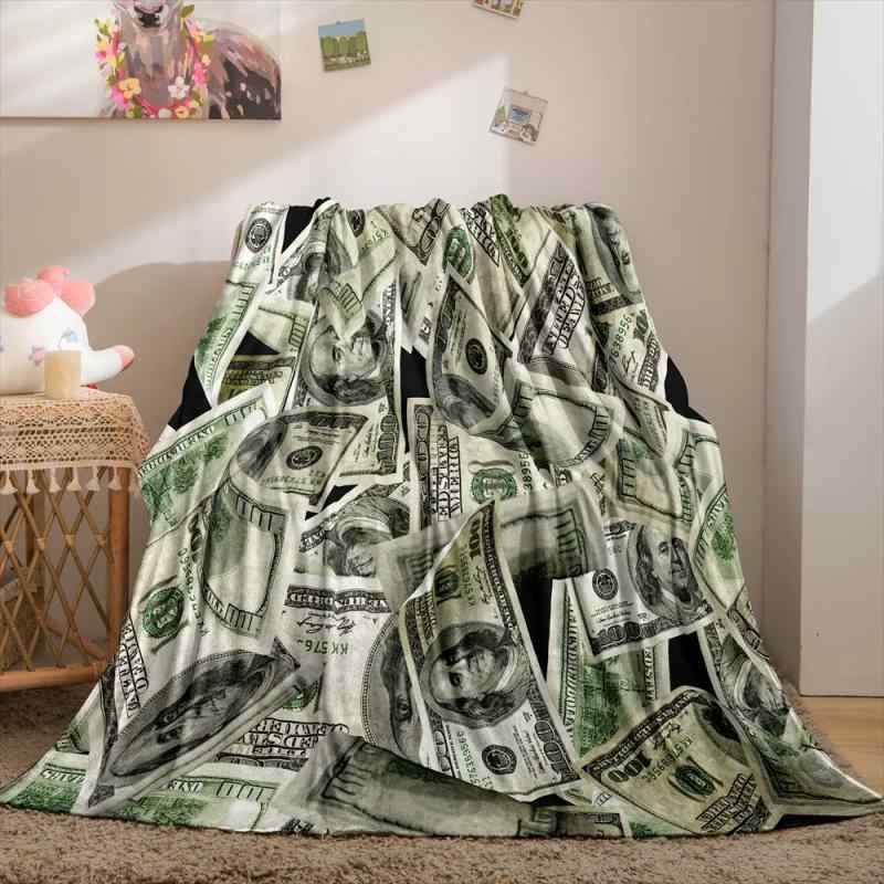 ブランケット フランネル ドル札柄 紙幣デザイン おしゃれ ユニーク ギフト プレゼント 誕生日 記念日 ..