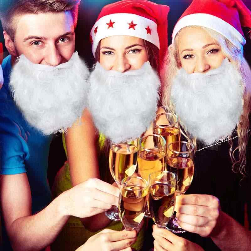 付けひげ サンタクロース用 フェイク髭 眉毛セット ハロウィン クリスマス コスプレ 小道具 ポリエステ..