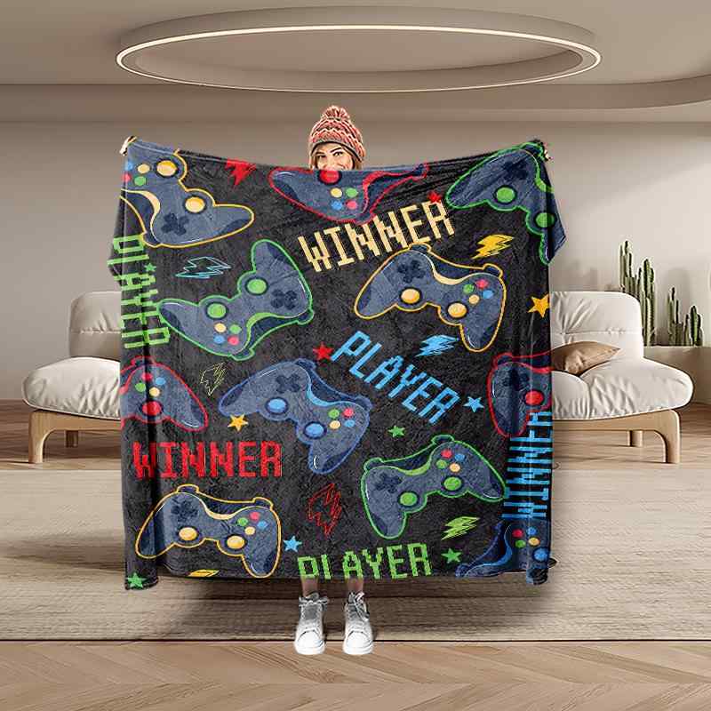 毛布 やわらか フランネル オールシーズン ソファ ブランケット ひざ掛け お昼寝 ゲームコントローラー 宇宙飛行士 アニメ柄 ポリエステル