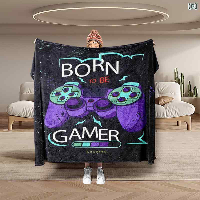 毛布 やわらか フランネル オールシーズン ソファ ブランケット ひざ掛け お昼寝 ゲームコントローラー 宇宙飛行士 アニメ柄 ポリエステル