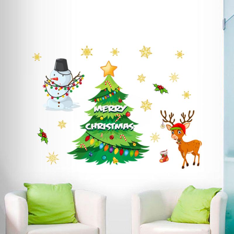 ウォールステッカー クリスマスデコレーション 静電フィルム 剥がせる 防水 防汚 店舗 ショーウィンド..