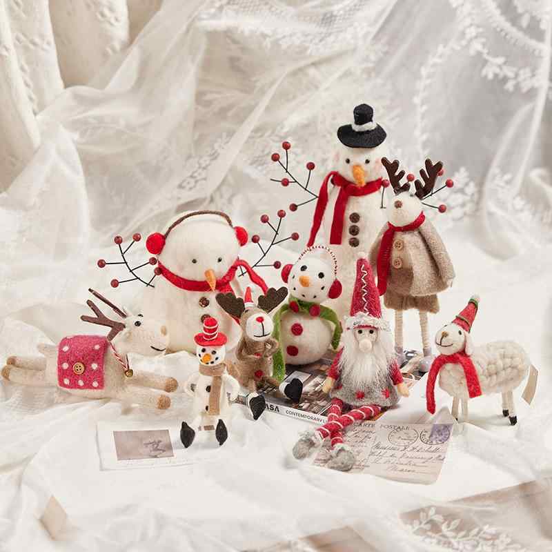 Ceremony, Events Services - クリスマス 羊毛フェルト 完成品 サンタ 雪だるま トナカイ 人形 卓上 オーナメント かわいい インテリア ギフト プレゼント