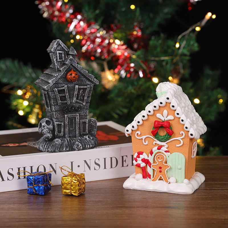 Other - クリスマスオーナメント ジンジャーブレッドマン ハウス 小さな家 ミニチュア レジン製 かわいい 置物 ショーウィンドウ ディスプレイ 卓上飾り 雰囲気作り