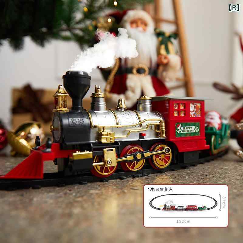 クリスマスオーナメント 電動 光る 吊り下げ 鉄道模型 トレインセット クリスマスツリー 飾り付け 室内装飾 ディスプレイ パーティー イベント 雰囲気作り おしゃれ かわいい LEDデコレーション 3