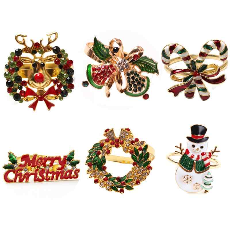 ナプキンリング クリスマス トナカイ ベル スノーマン ホテル用 金属製 メタル 電気メッキ加工済み 西..