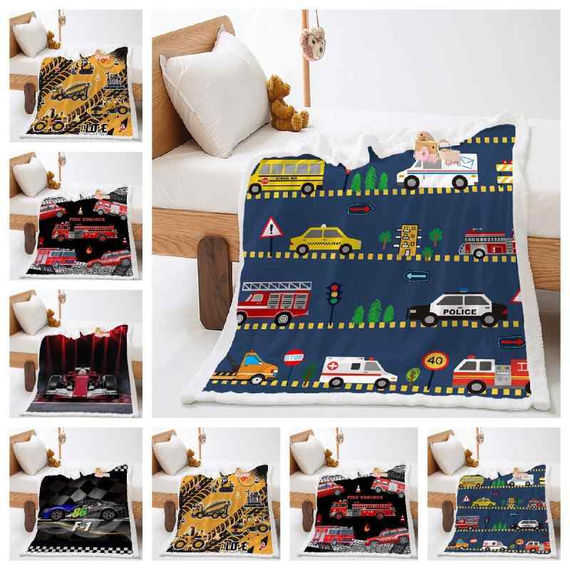 毛布 キッズ 子供 男の子 3Dデジタルプリント マイクロファイバー ふわふわ あったか 軽量 洗える 建設..