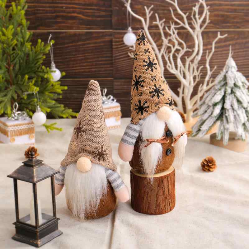 クリスマス 置物 かわいい ルドルフ トナカイ マスコット フェイスレスドール サンタ 雪柄 ニット帽 布製 インテリア 卓上飾り デコレーション オブジェ