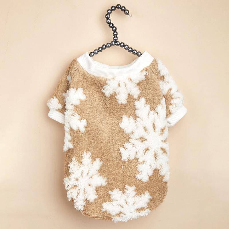 ペット用 犬猫兼用 秋冬 もこもこ フリース トレーナー クリスマス 雪の結晶柄 暖かい 防寒着 かわいい..