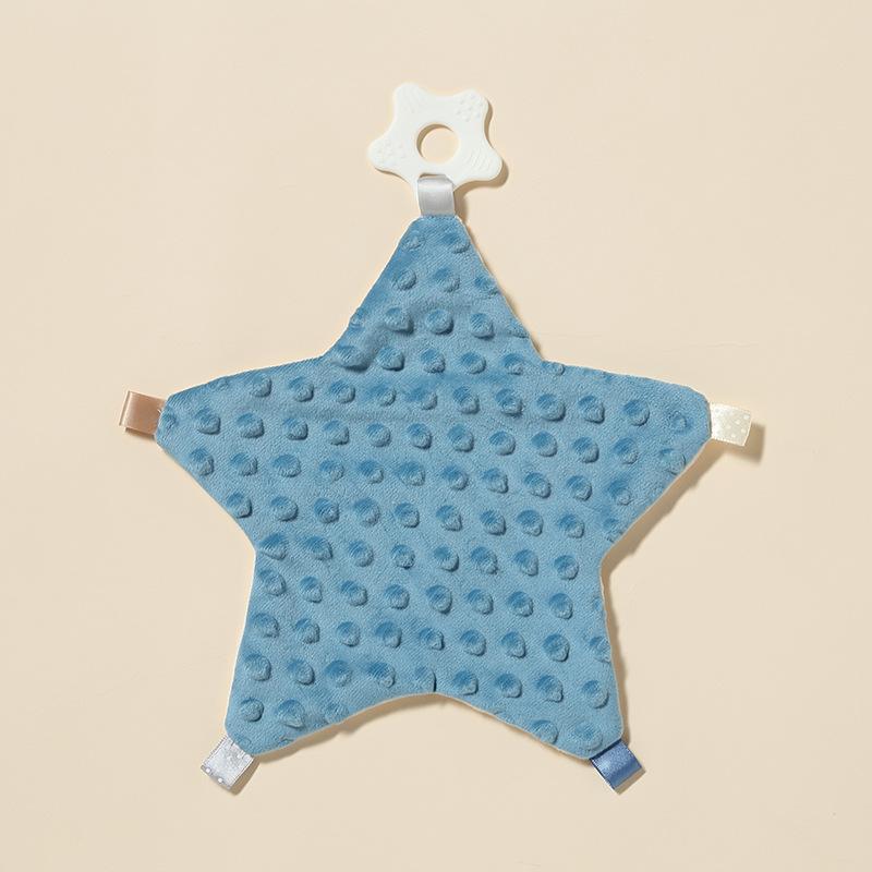 ベビーおもちゃ ベビー 赤ちゃん 口に入れても安心 歯固め付き 3Dドット柄 ふわふわ ミンキーフリース タオル ぬいぐるみ ハンドパペット 寝かしつけ 安眠 抱っこ寝 星形 かわいい