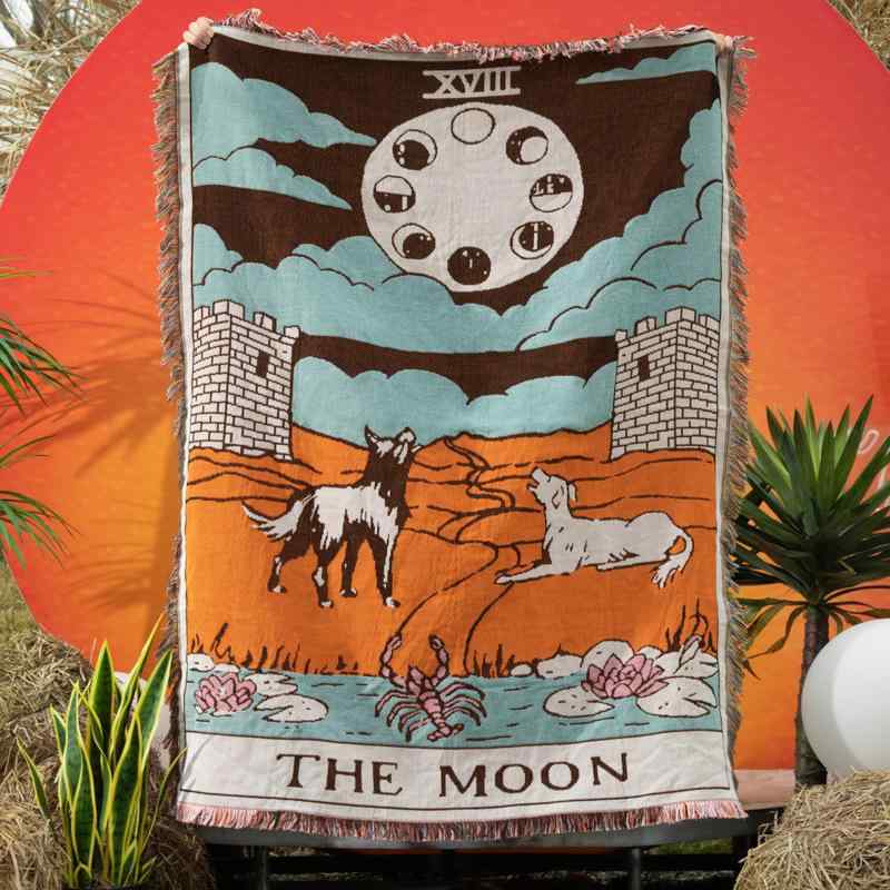 ブランケット タロットカード柄 インスタ映え アメリカンカントリー キャンプ アウトドア ソファカバー タペストリー レジャーシート 綿 オールシーズン