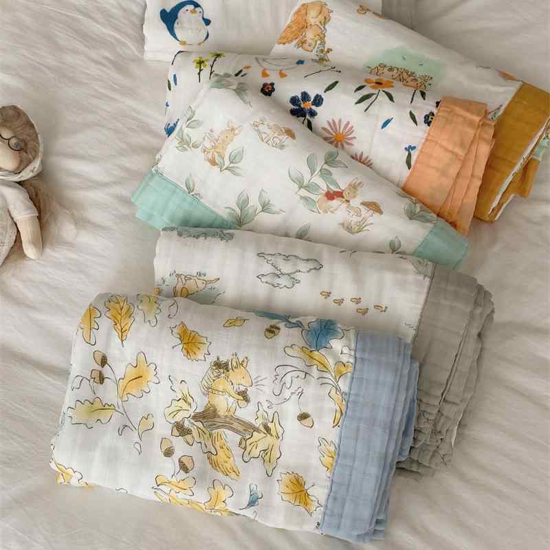 春夏 バスタオル ベビー キッズ 接触冷感 ひんやり 冷房対策 吸水速乾 竹綿ガーゼ おくるみ ガーゼケッ..