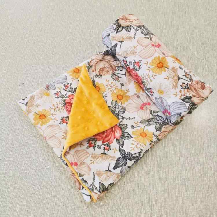 ブランケット ベビー おくるみ ベビーカー 安眠 ふわふわ モコモコ ドット柄 レトロ花柄 通年 クリスタルベルベット