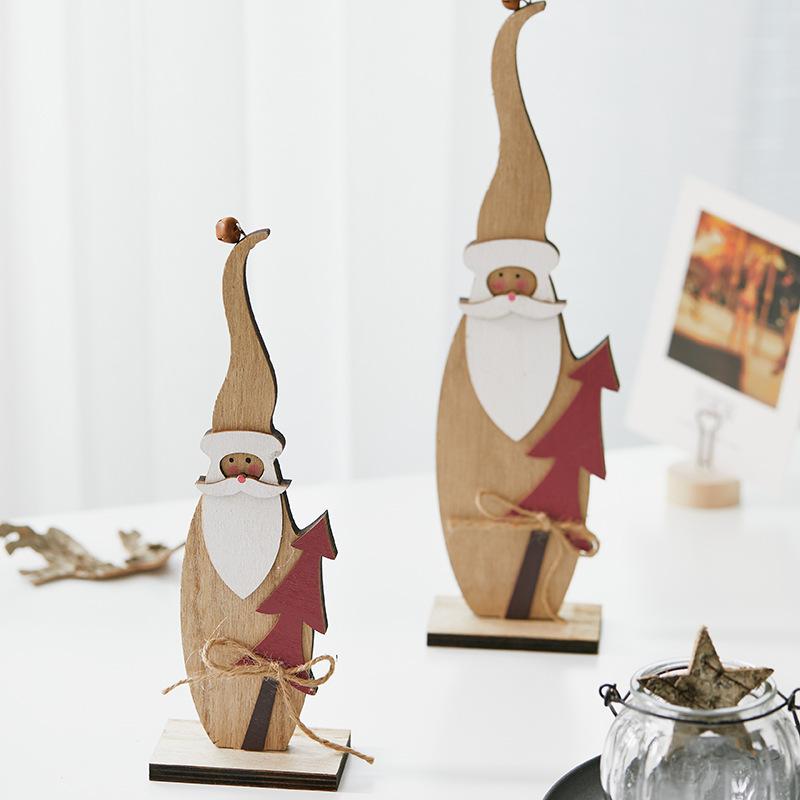 置物 サンタクロース 木製 厚みのある 手描き 卓上 クリスマス 飾り ホテル 商業施設 受付 ショーウィンドウ ディスプレイ デコレーション 雰囲気演出 ギフト プレゼント 小サイズ 大サイズ