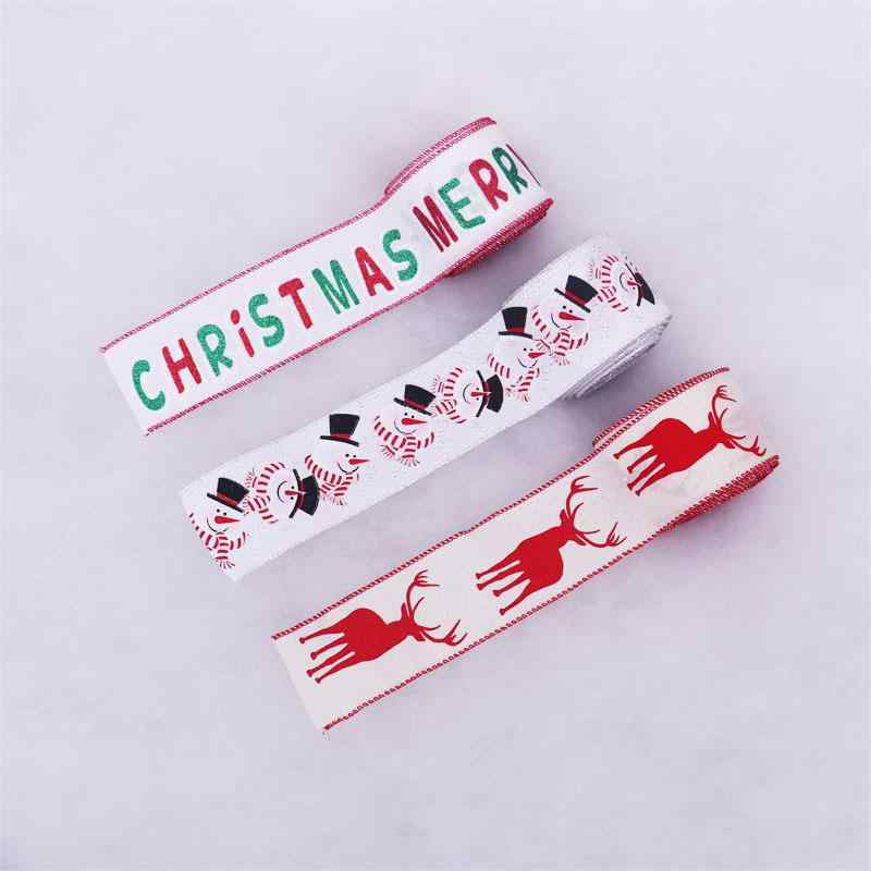 クリスマスリボン アルファベット 雪だるま トナカイ柄 布製 おしゃれ かわいい ツリー デコレーション 装飾 飾り付け オーナメント用 テープ