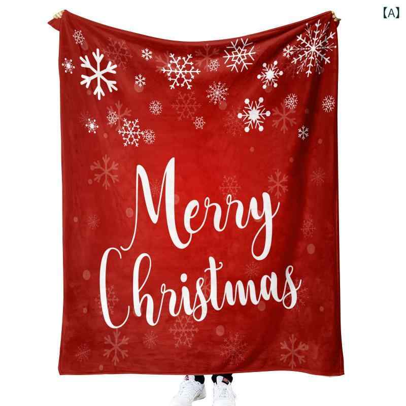 毛布 厚手 3Dプリント フランネル クリスマス柄 あったか 柔らかい肌触り 昼寝用 ひざ掛け ブランケット 冬用 寝具 ポリエステル 欧米風 [2]