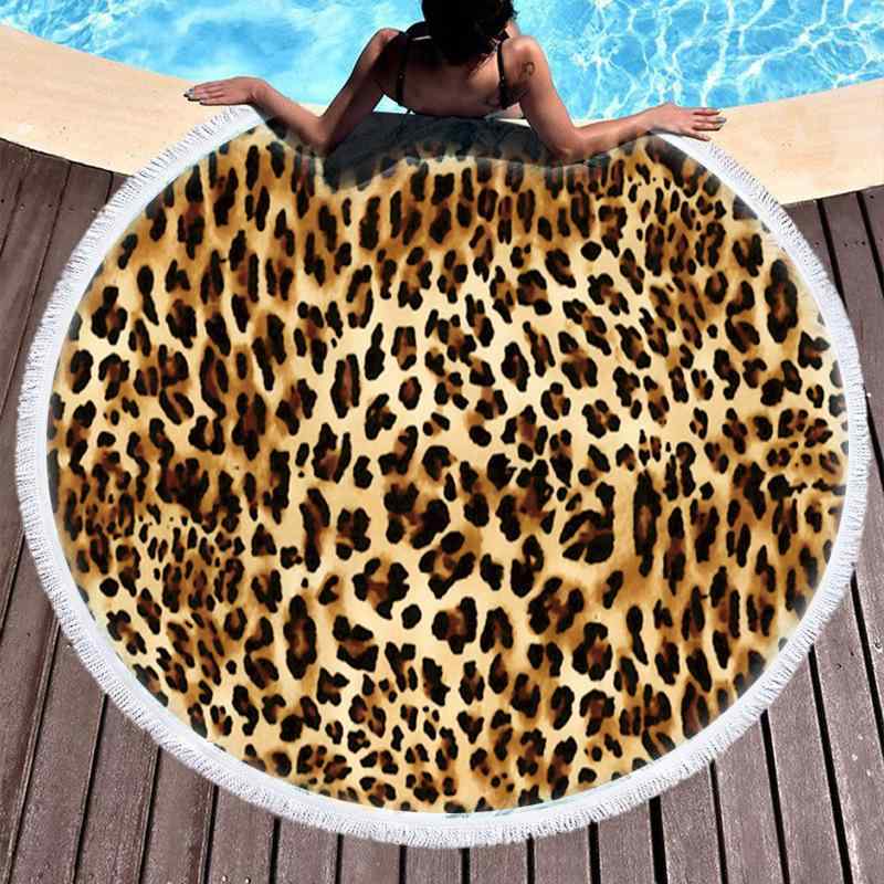 ビーチタオル マイクロファイバー 速乾タイプ 3Dデジタルプリント 円形 フリンジ付き 持ち運び便利 大..