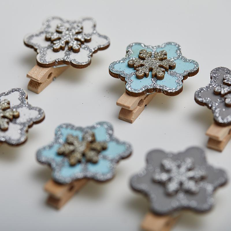 クリップ クリスマス 木製 ハンドメイド ミニ かわいい 雪の結晶 星 ハート ツリー モチーフ おしゃれ 写真 メモ カード ブック デコレーション 飾り オーナメント プチギフト