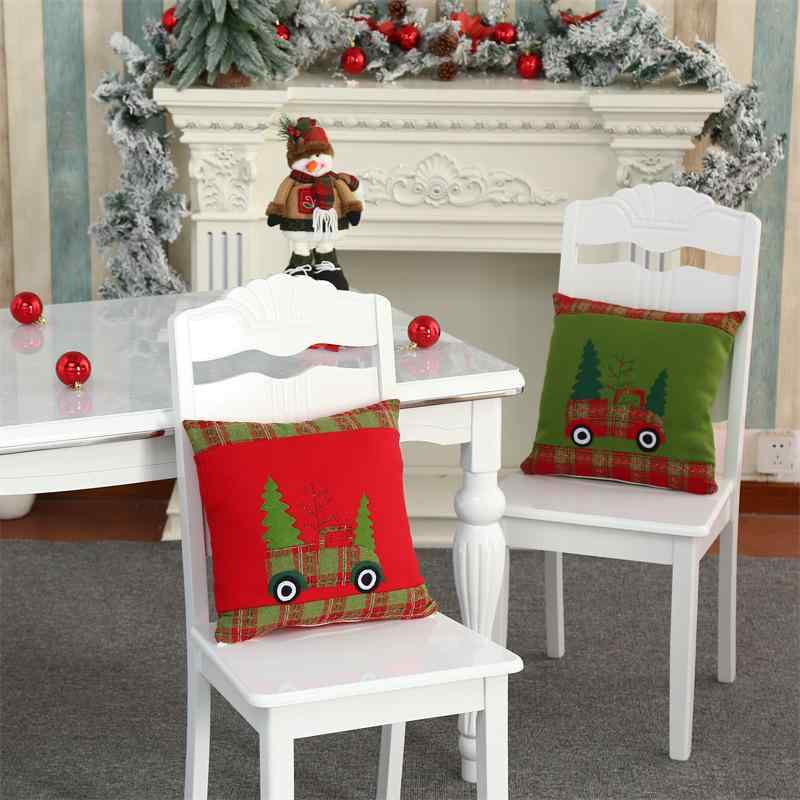 クッションカバー 抱き枕カバー ベルベット 刺繍 車用 レッド グリーン クリスマス インテリア 店舗装飾 ホームデコレーション