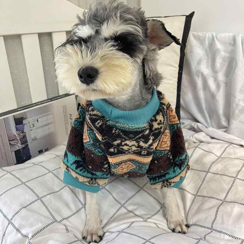 ペットウェア 犬 猫用 裏起毛 あったか 保温 防寒 かわいい スウェット パーカー 欧米風 秋冬 クリスマス ポリエステル 湖水色 S M L XLサイズ