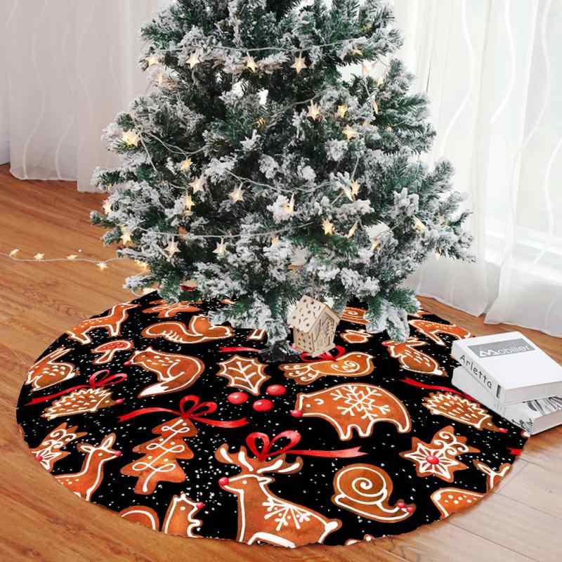 クリスマスツリースカート ショートパイル ふわふわ フリース素材 クッキー柄 モダン シンプル 足元カ..
