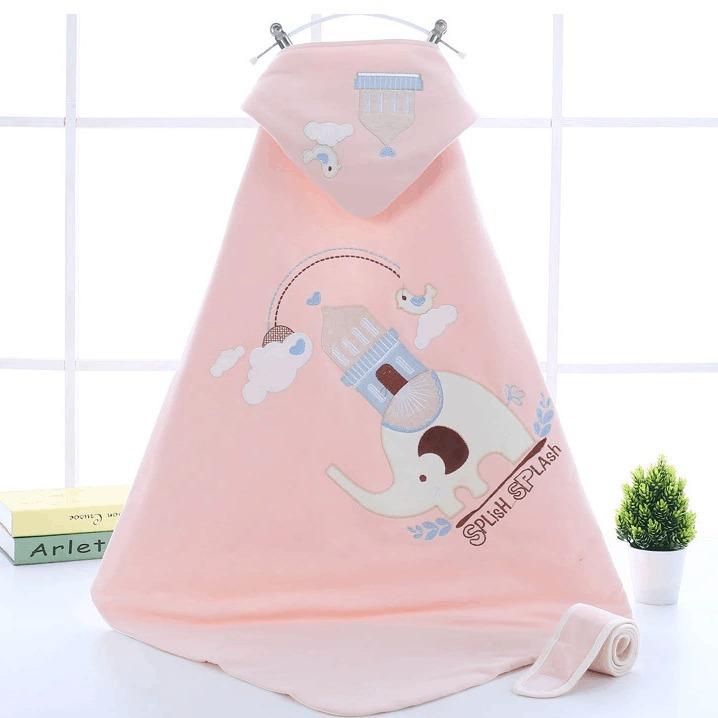 おくるみ 新生児 ベビー 赤ちゃん 乳児 純綿 100% コットン 小象柄 カートゥーン柄 スワドル ブランケ..