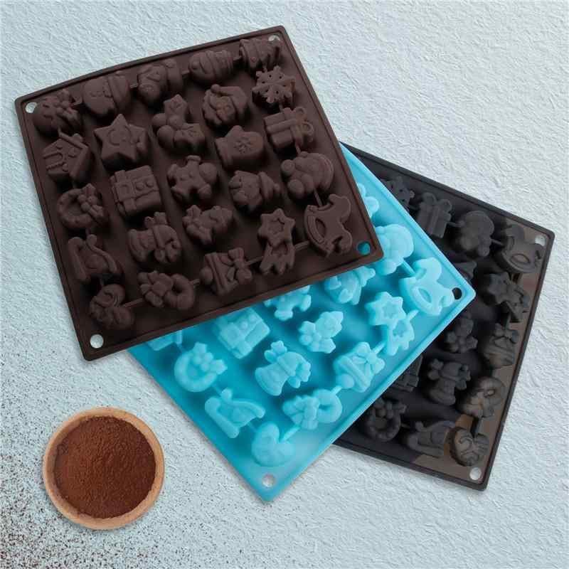 製氷皿 シリコン製 やわらか素材 簡単脱着 25連 クリスマス チョコレート ケーキ プリン 雪の結晶 トナ..