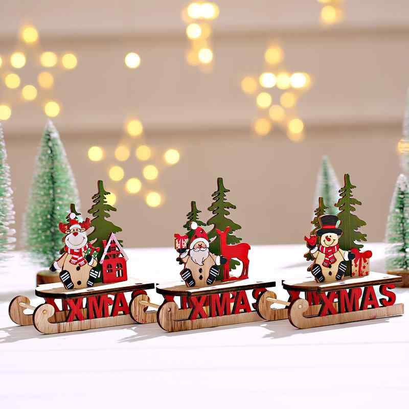 置物 キッズ 子供 クリスマス 木製 DIY 組み立て式 サンタクロース ソリ 卓上 オーナメント デコレーション キャラクター かわいい インテリア プレゼント おしゃれ ミニ