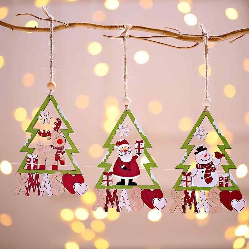 オーナメント クリスマスツリー クリスマス 木製 サンタクロース 雪だるま トナカイ アルファベット カ..