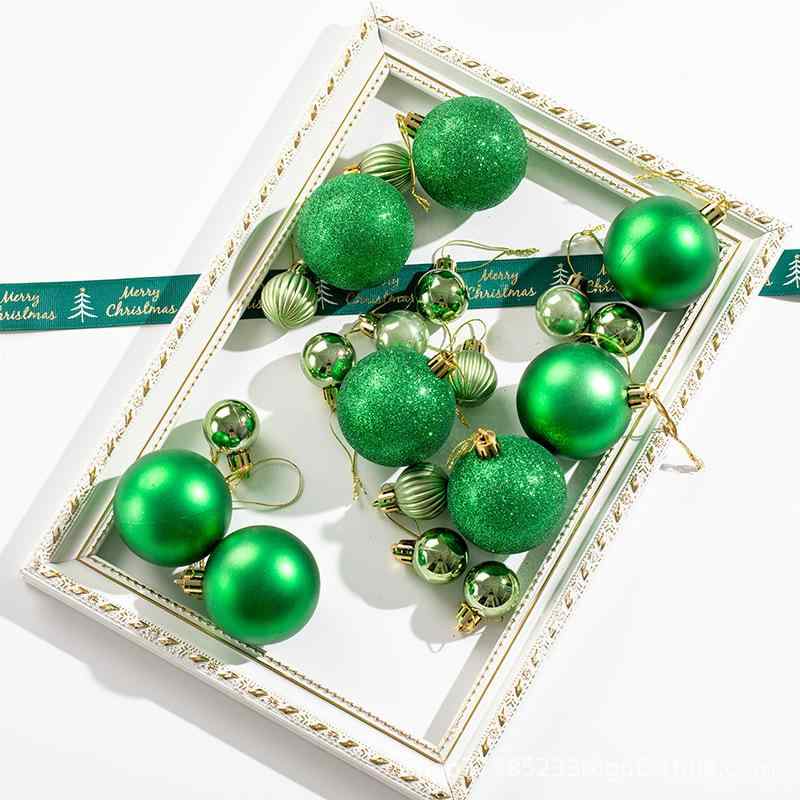クリスマスオーナメント デコレーションボール ダークグリーン ラメ入り フロストマット 電気メッキ 吊り下げ 6cm ホテル ショーウィンドウ ディスプレイ装飾 PVC素材