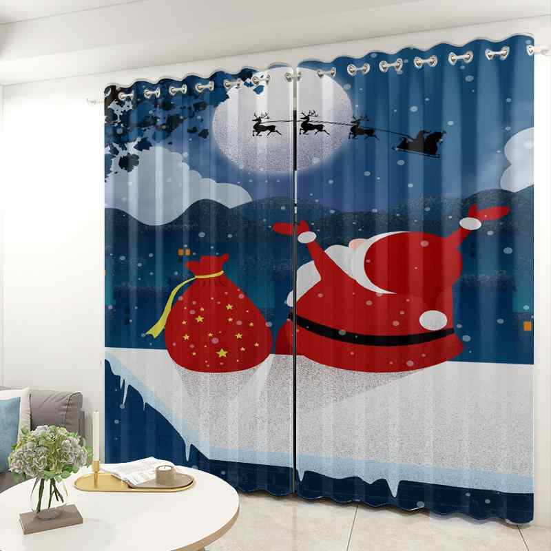 カーテン 遮光 遮熱 断熱 保温 目隠し クリスマス ハトメカーテン ポリエステル リビング 寝室 子供部..