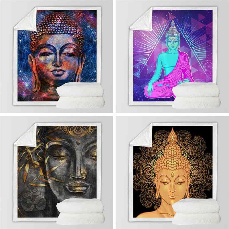 ブランケット 大人用 子供用 厚手 フランネル 暖かい 保温 ふわふわ 肌触り快適 3Dデジタルプリント 仏..