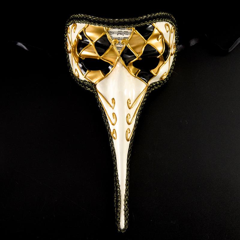 マスク ハロウィン 仮面舞踏会 パーティー 半顔 長い鼻 アンティーク風 レース飾り コスプレ イベント 仮装 ユニーク おしゃれ クリスマス イースター プラスチック製(3)