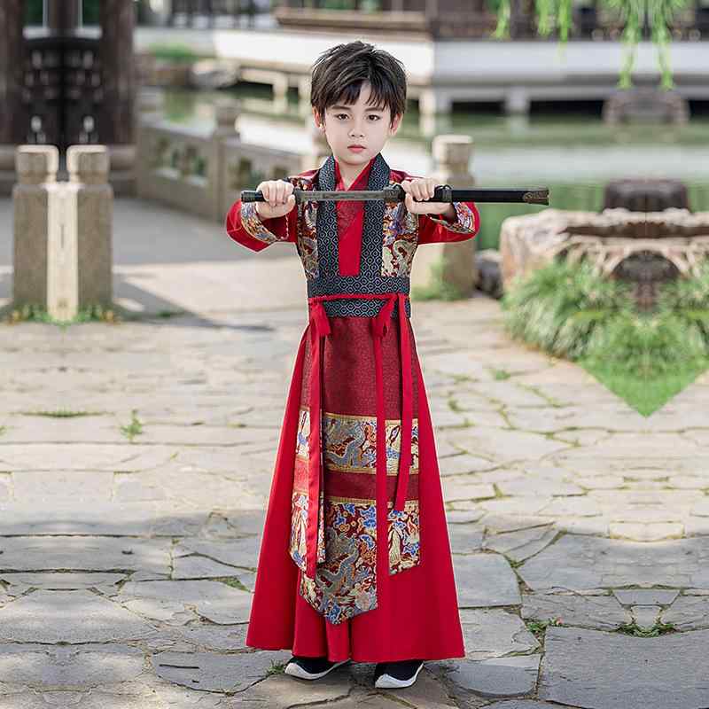 漢服 男の子 キッズ ボーイズ 春夏 中国服 古代衣装 唐装 セットアップ 高級感 貴公子風 書生風 柔らか..