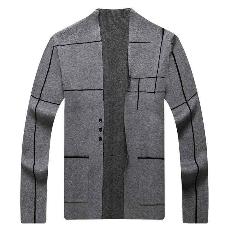 ニット メンズ カーディガン Vネック ウォッシャブル ルーズシルエット 長袖 大きいサイズ 切り替えデザイン カジュアルアウター おしゃれ 春秋冬 デイリー 普段使い ポリエステル混紡(4.0)