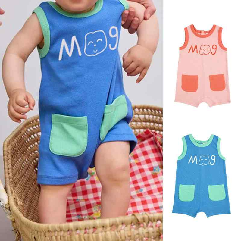 ロンパース ベビー 男の子 女の子 吸汗速乾 通気性 薄手 夏用 綿95% 北欧風 襟付き ノースリーブ スナップボタン 前開き 乳幼児 普段着 お出かけ カバーオール 73 80 90