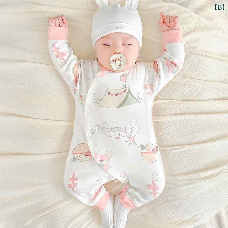 ベビー ロンパース 新生児 乳幼児 男の子 女の子 男女兼用 綿100% 保温性 肌着 長...