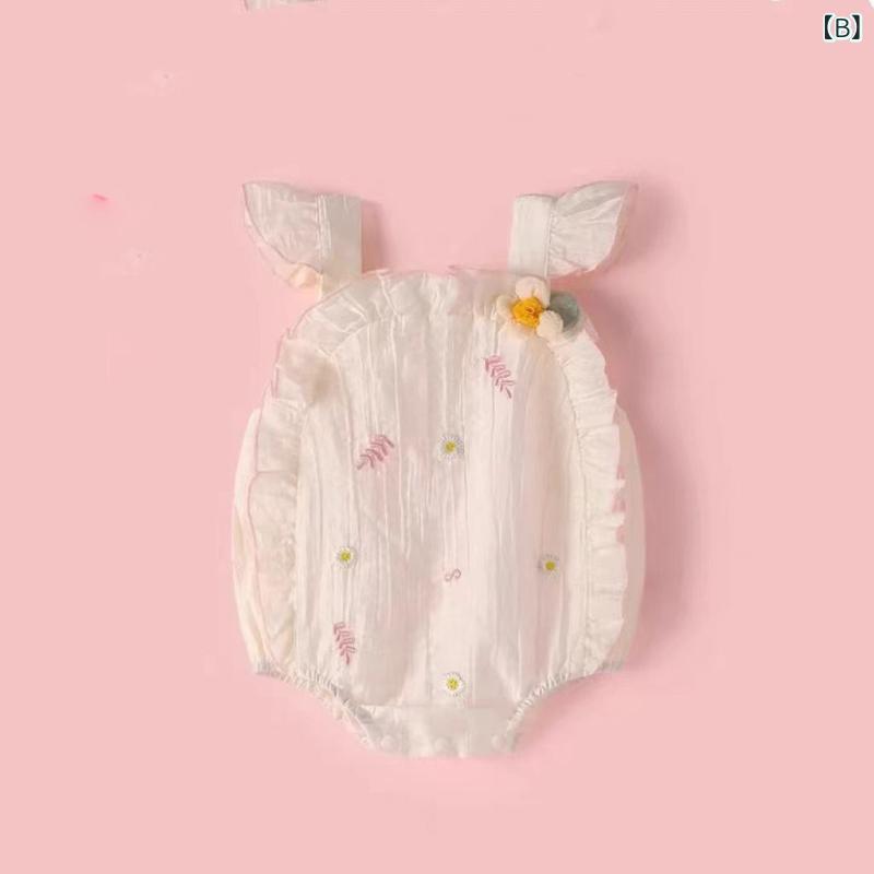 ロンパース 女の子 ベビー 赤ちゃん フリル袖 カバーオール 綿 コットン 薄手 かわ...