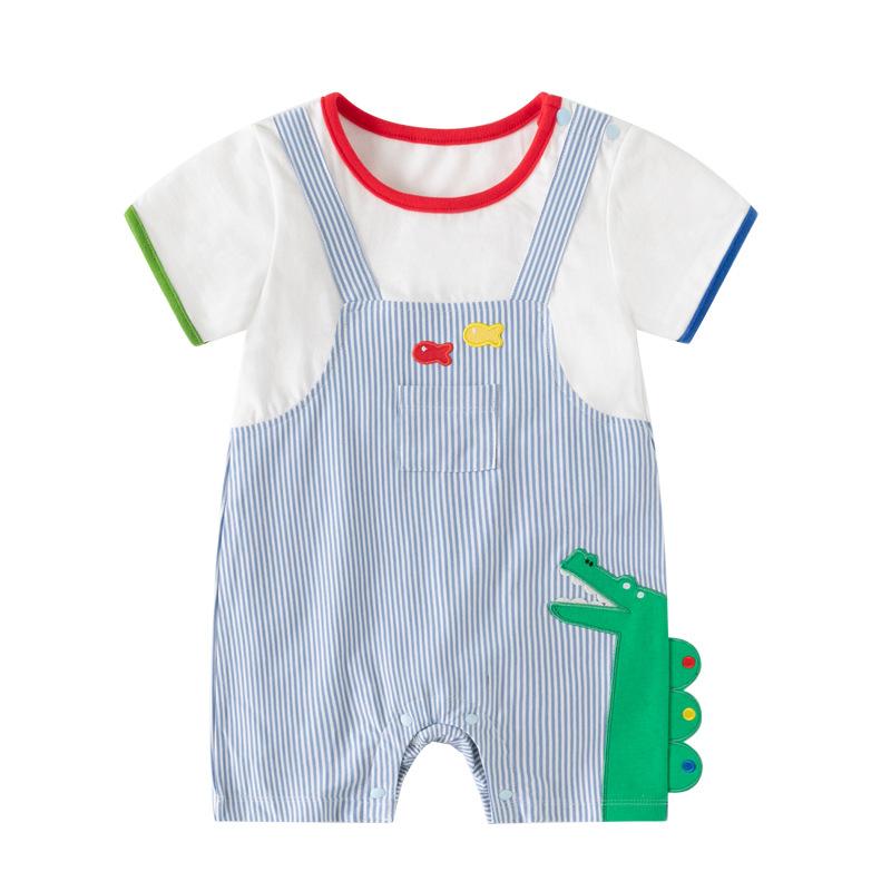 ロンパース 男の子 ベビー 新生児 夏用 薄手 半袖 キャラクター柄 コットン カバーオール プルオーバー 普段使い 部屋着 吸湿速乾 通気性 カジュアル