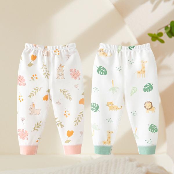 ベビーパンツ 男の子 女の子 キッズ 子供用 綿100% コットン レギンス スパッツ インナー ロングパンツ 長ズボン 春秋 普段使い 部屋着 カジュアル 柔らかい アニマル柄 ボトムス