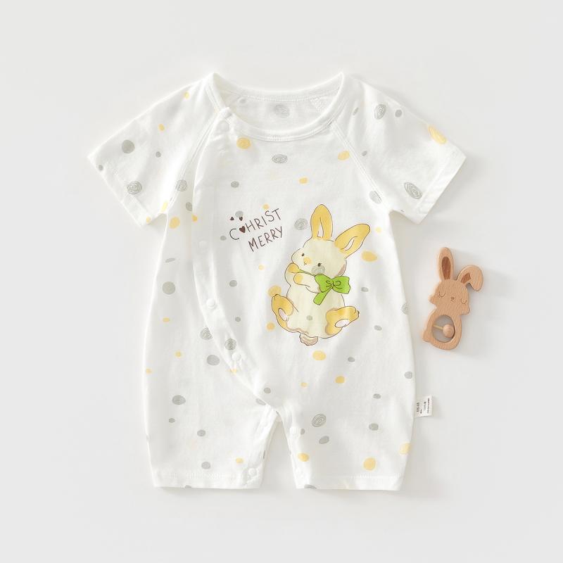 新生児 ロンパース 女の子 半袖 綿100% フラットシーム 薄手 冷房対策 部屋着 カジュアル 春夏 普段使い 吸湿速乾 通気性 やわらか 肌触り 快適