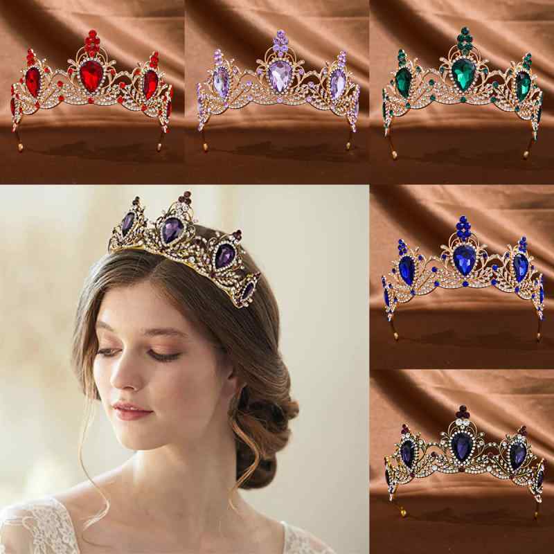 ヘアアクセサリー レディース 花嫁 王冠 ウェディング バロック レトロ 欧米風 合金製 電気メッキ加工 結婚式 パーティー ドレス 髪飾り