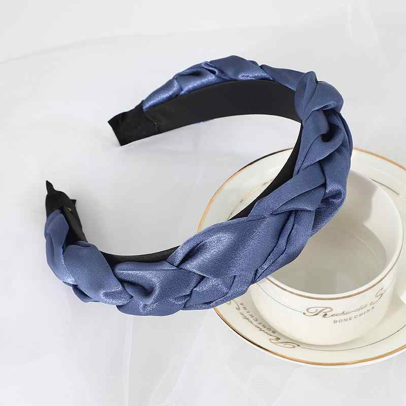 カチューシャ レディース スポーツ用 幅広 三つ編みデザイン 水晶サテン ボヘミアン 欧米風 おしゃれ かわいい インスタ映え 普段使い カジュアル 滑り止め ずれにくい 伸縮性 ヘアアクセサリー(x2)