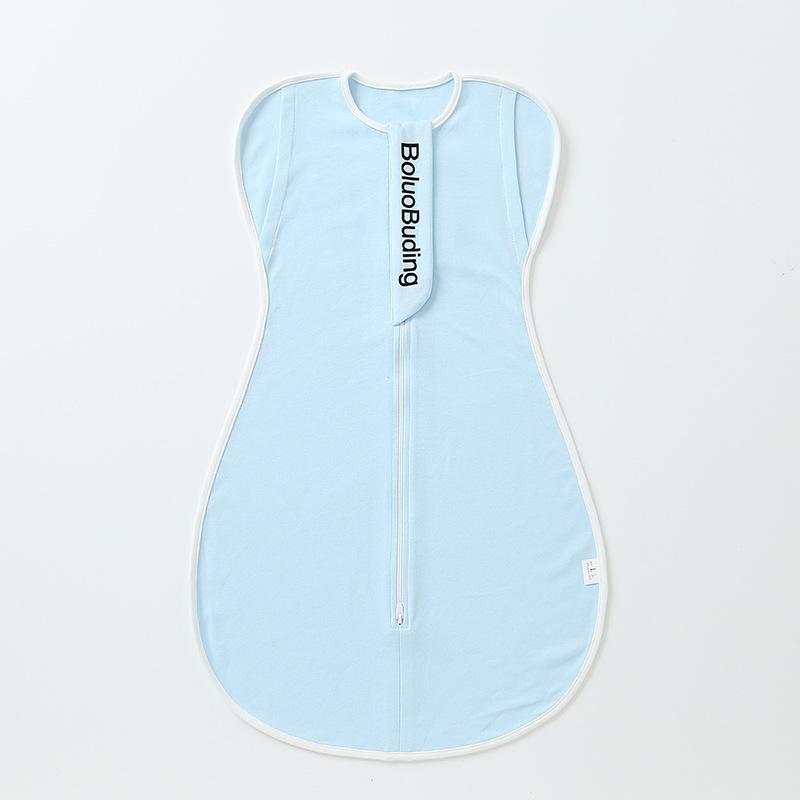 スリーパー 新生児 ベビー モロー反射対策 寝かしつけ おくるみ バンザイ型 着るタイプ 純綿 肌に優しい 快適 通年 無地 0-9ヶ月対応