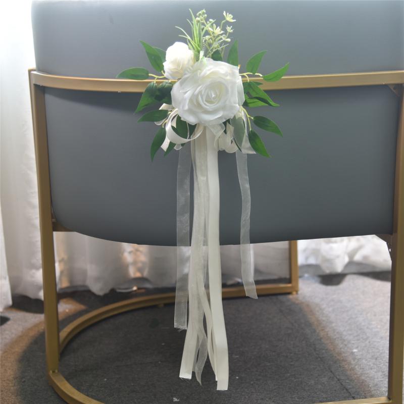 造花 フェイクフラワー 北欧風 アウトドア ウェディング 結婚式 披露宴 チェアバック飾り ブーケ ナチ..